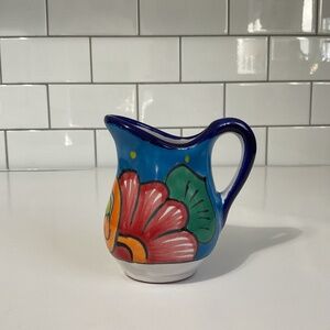 VTG Talavera Creamer Small Jug Folk Art Mexican Pottery